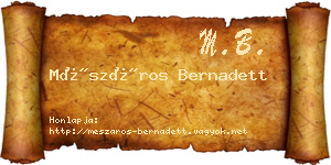 Mészáros Bernadett névjegykártya